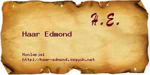 Haar Edmond névjegykártya
